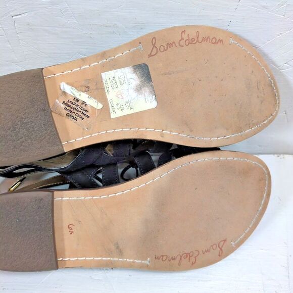 Sam Edelman Women's 6.5 Black Suede "Gemma" Gladiator Sandals - Picture 6 of 6